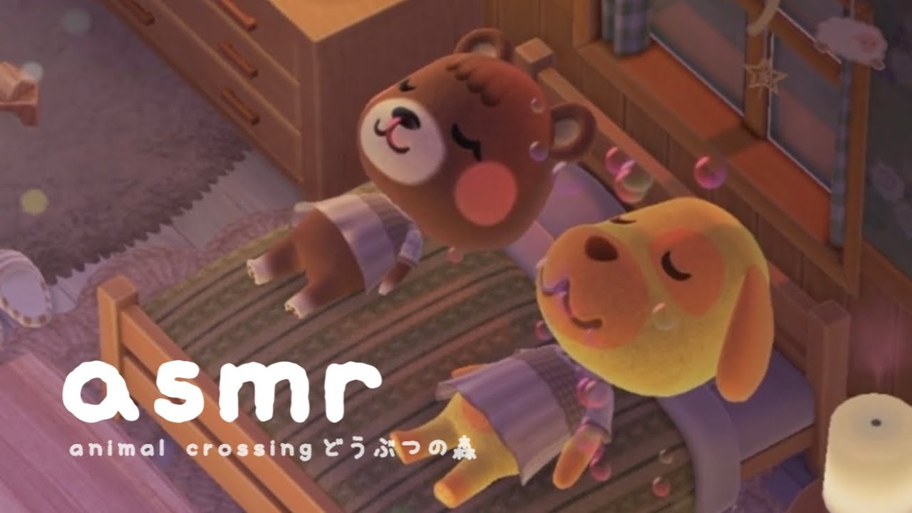모동숲 수면 asmr ⊹ 포근히 주무세요 💭 (with. 메이첼 & 카라멜) • 3 hours • 오르골 소리 • acnh あつ森