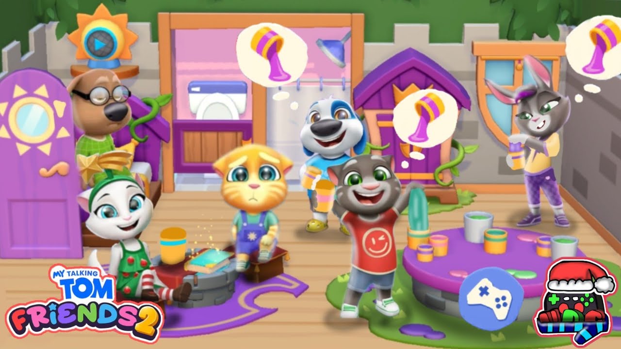 (New update)quital brincar de slime com o ginger!(my talking tom friends 2)