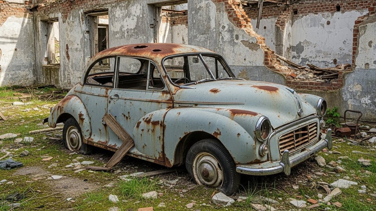 ASMR Заброшенный Morris Minor 1000 (1962) восстановлен до совершенства