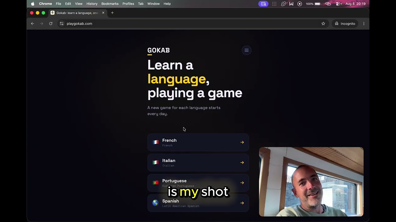 Gokab: A Daily Word Game for French, Italian, Portuguese & Spanish