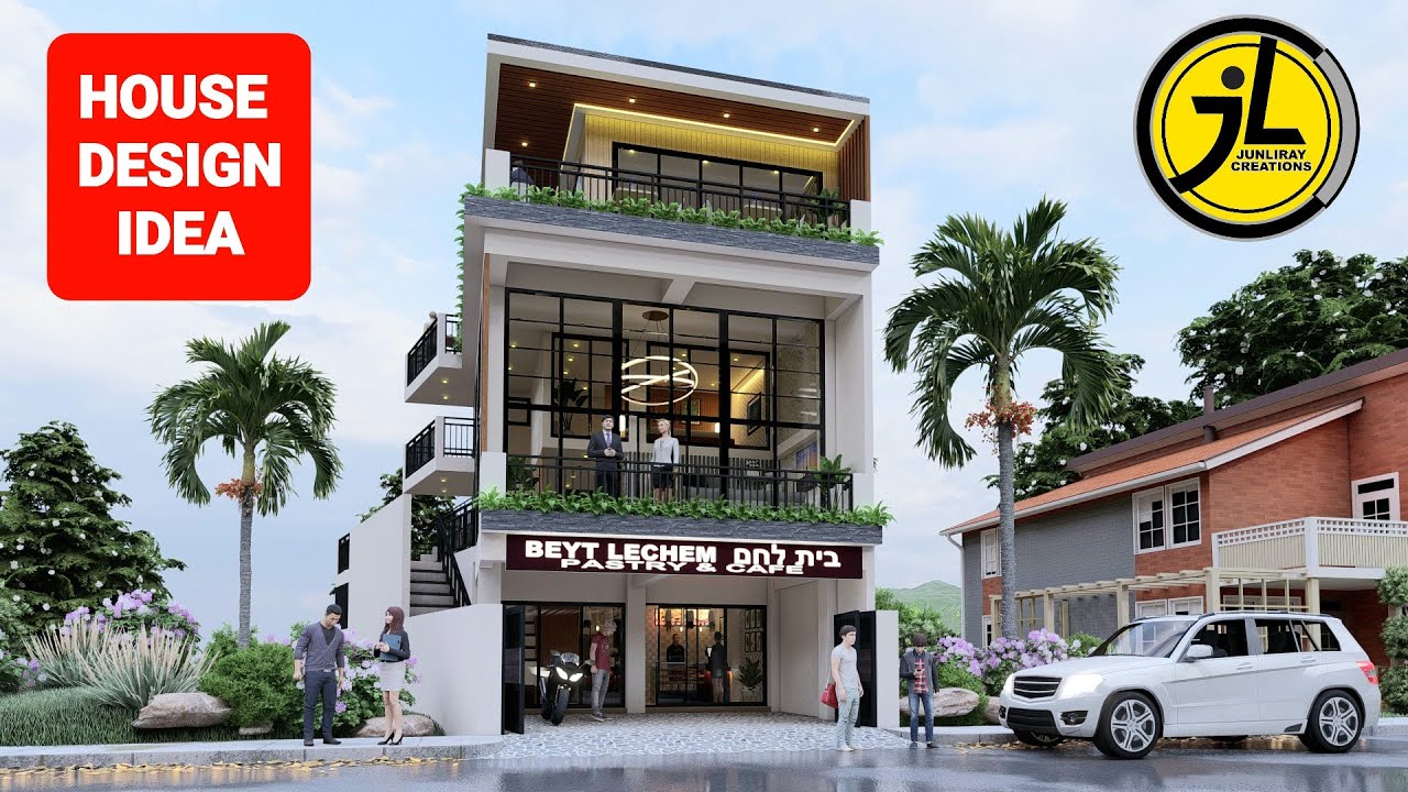 HOUSE DESIGN IDEA | TWO STOREY WITH COMMERCIAL SPACE | BY: junliray creations
