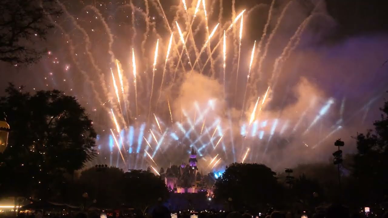 Disneyland Sleeping Beauty Castle Lighting and Fireworks   December 2025