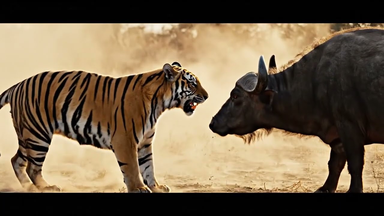 BLACK TIGER vs GIRAFFE | Savannah Ambush | Power vs Height