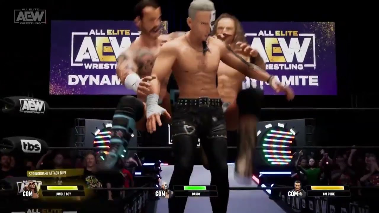 aew fight forever | jungle boy vs darby allin vs cm punk (cpu vs cpu)