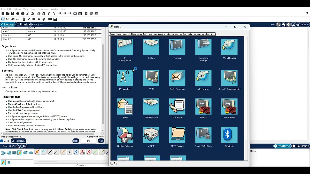 PacketTracer  2.9.1 Basic Switch and End device configuration