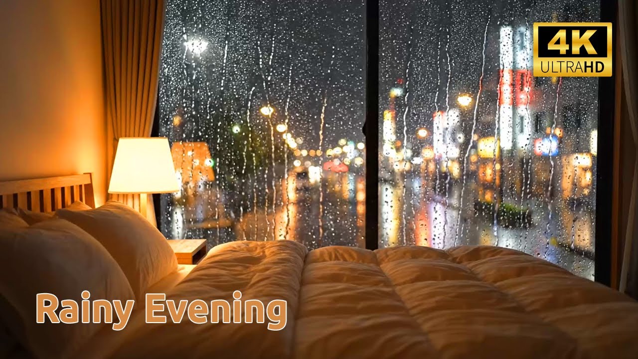 Rainy Evening at Home 🌧️ Cozy Lights, Soft Piano & Calm Ambience | 3 Hours