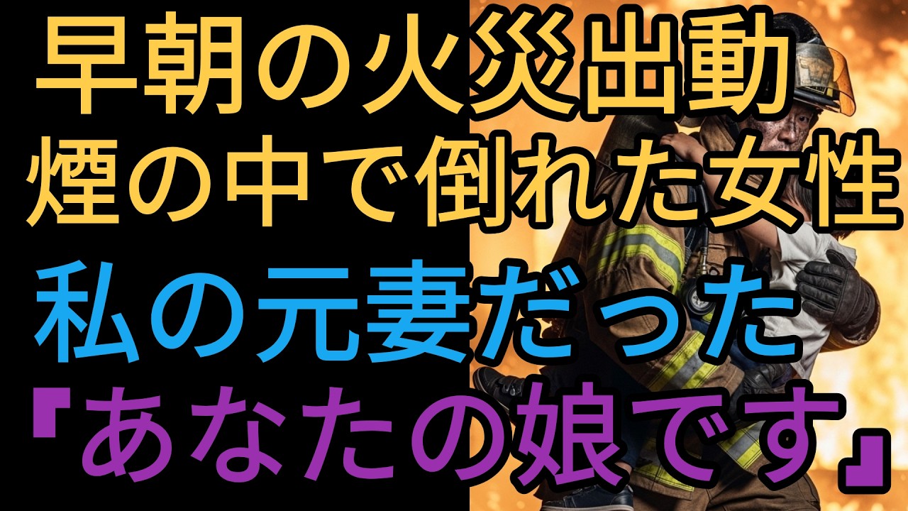 早朝の火災現場で元妻を救った···彼女の胸に抱かれた子が私の娘でした