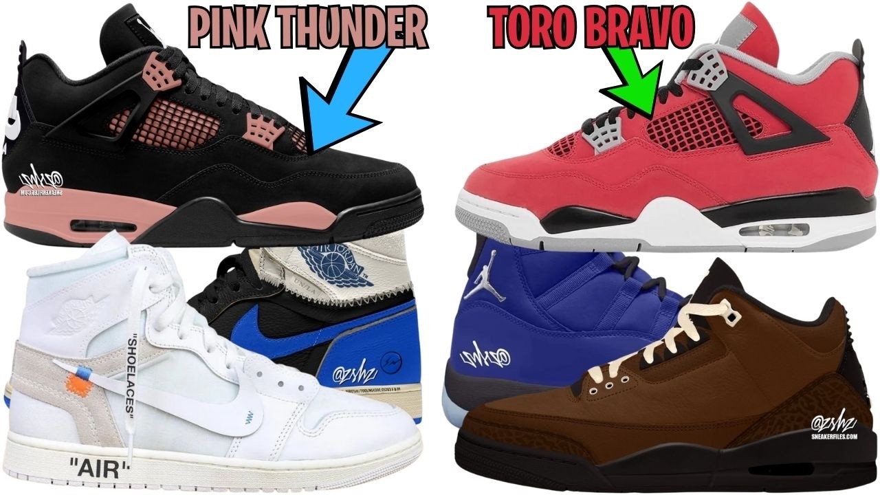 AIR JORDAN 4 PINK THUNDER, JORDAN 3 FIRESIDE, NEW AIR JORDAN 11, JORDAN 4 TORO + MORE