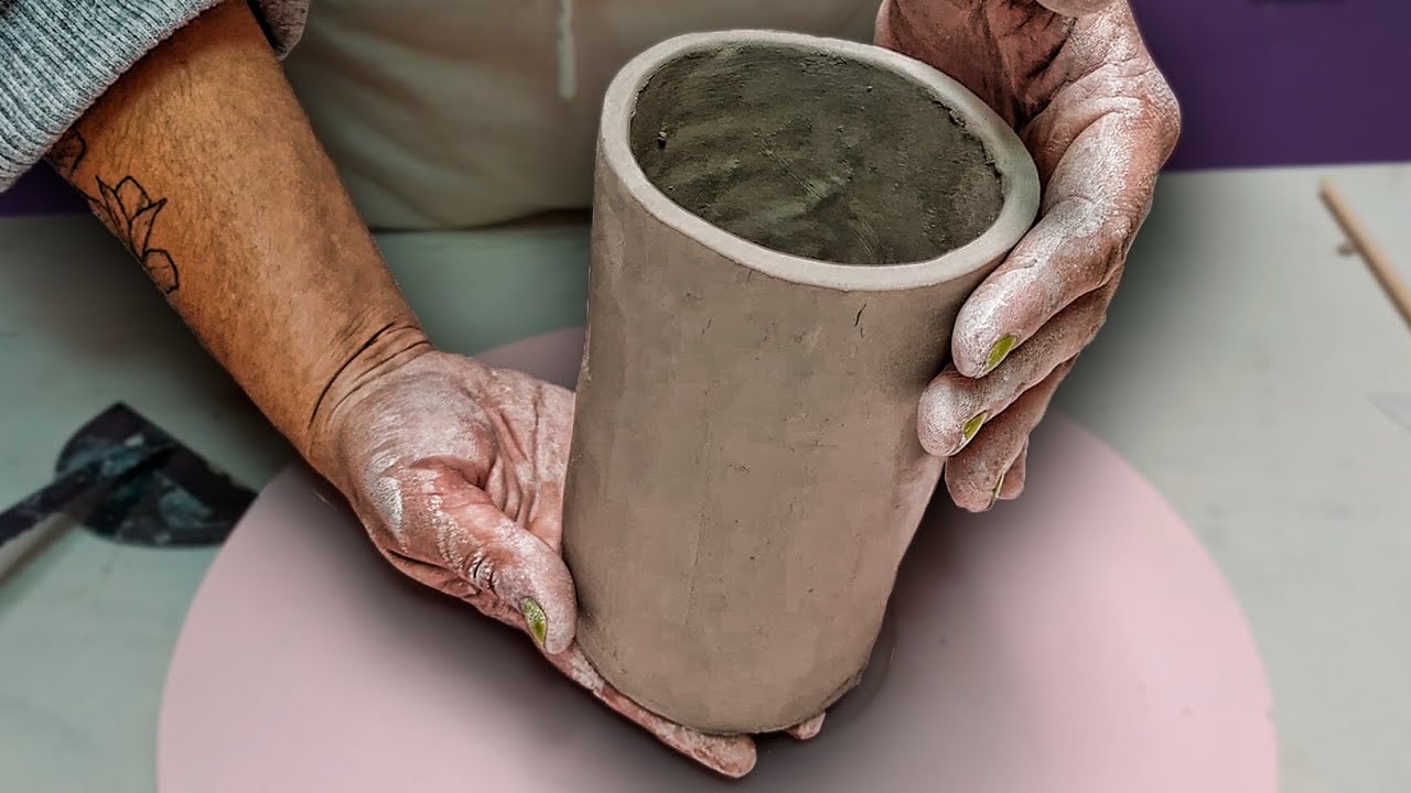 COMO hacer un CILINDRO de CERAMICA con TECNICA de PLACA