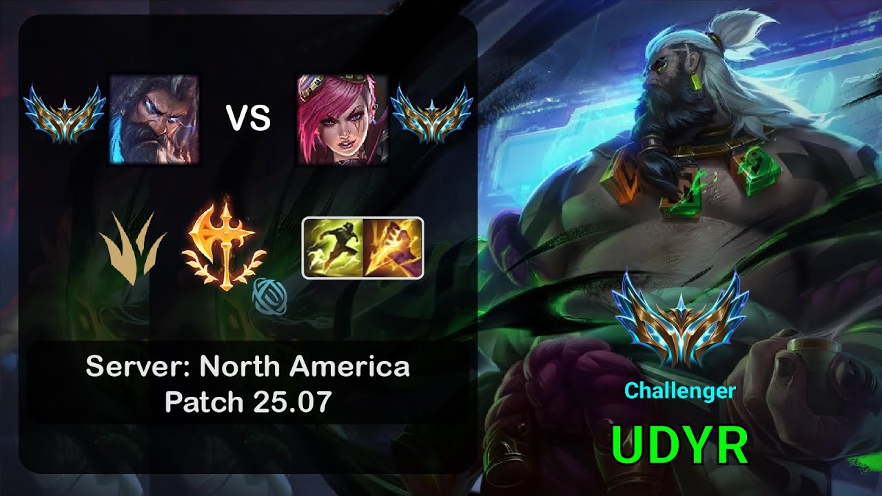 Udyr Jungle vs Vi - NA Challenger - Patch 25.07