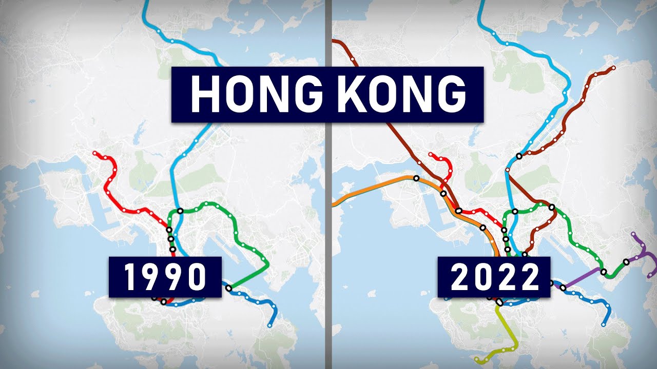 Evolution of the Hong Kong MTR 1910-2022 (geographic map)
