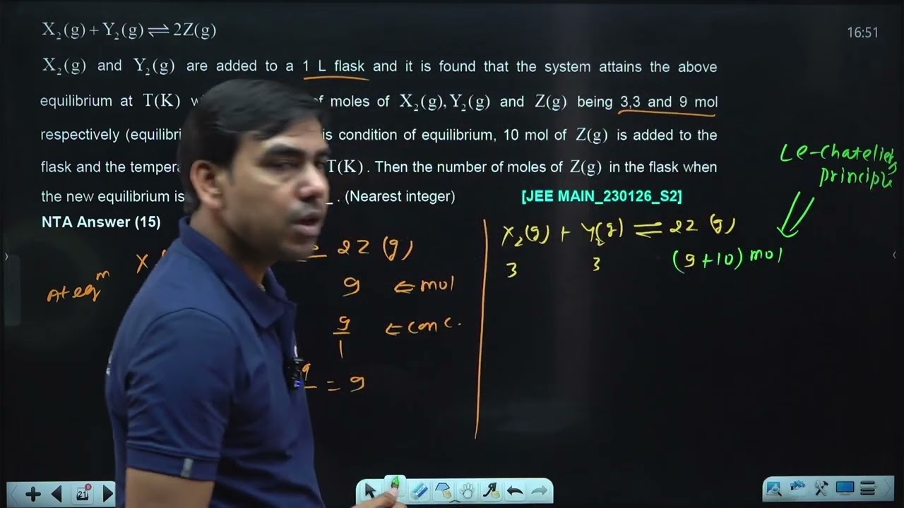 Flask and it is found that the system attains the above 23 JAN 2026 SHIFT-2 JEE MAIN PYQ