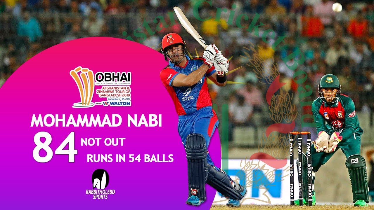 Mohammad Nabi's 84 runs Against Bangladesh | 3rd T20 | Bangladesh Tri-Series 2019
