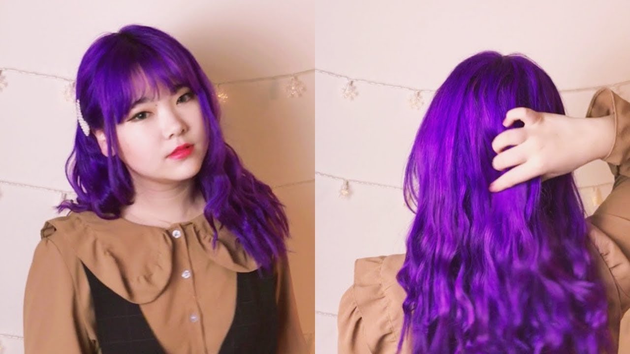 DYEING MY HAIR PURPLE AT HOME - Arctic Fox purple rain review  ❤  Hair Transformation
