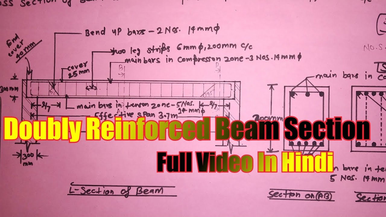 R.C.C. Drawing Part-10 (Doubly Reinforced Beam Section) For Diploma 2nd & 3rd Year Students