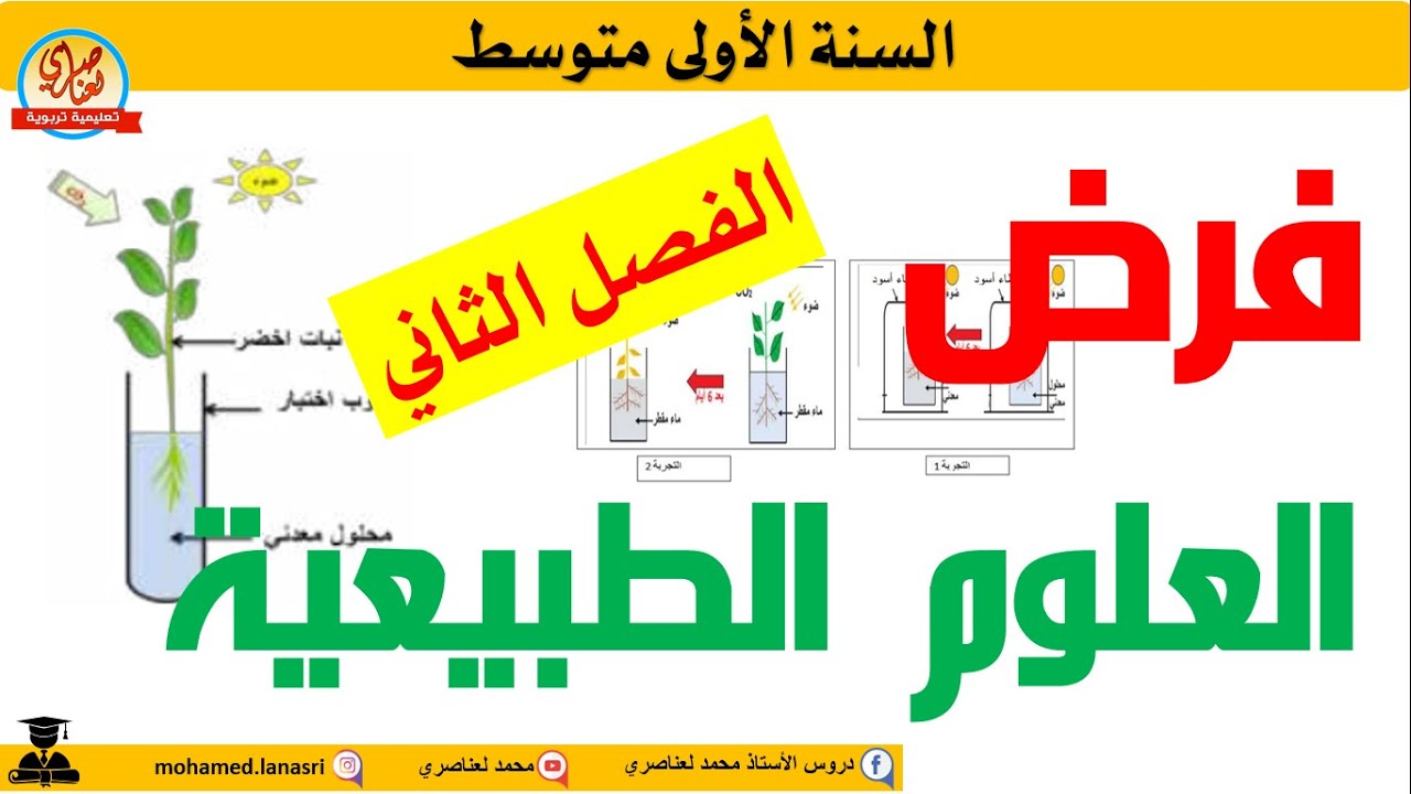 فرض مقترح في العلوم الطبيعية للسنة الاولى متوسط الفصل الثاني