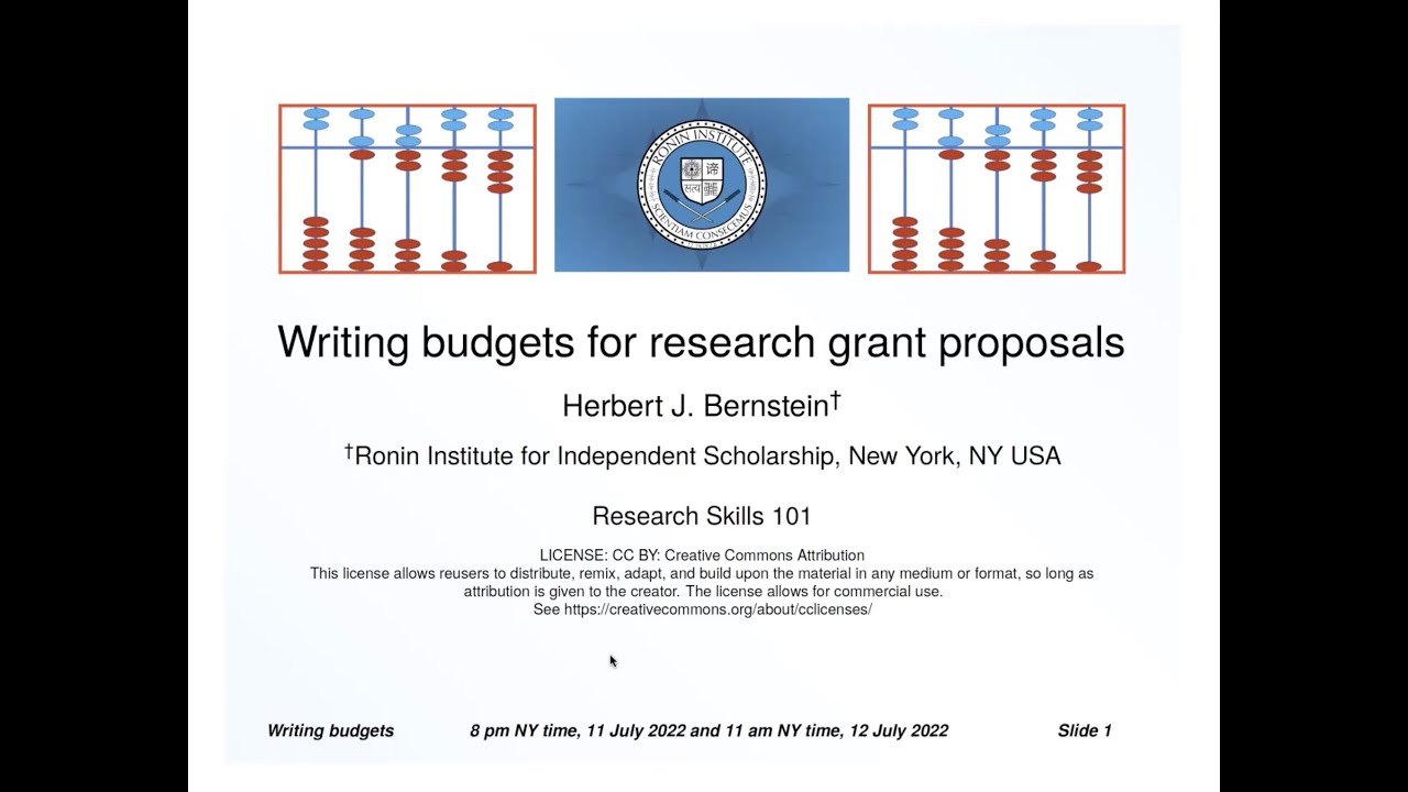 Writing Budgets for Research Grant Proposals