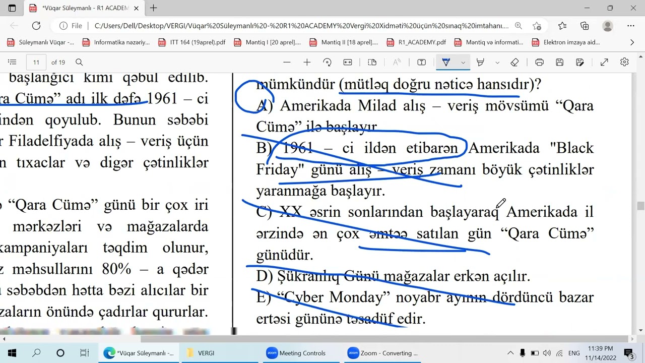 VERGI sınağı, III mətn (#FDES #Dövlətqulluğundafəaliyyətindavametdirilməsi)