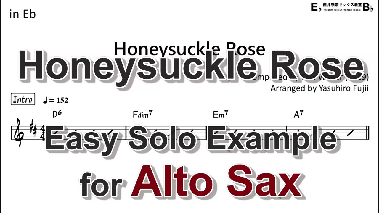 Honeysuckle Rose - Easy Solo Example for Alto Sax