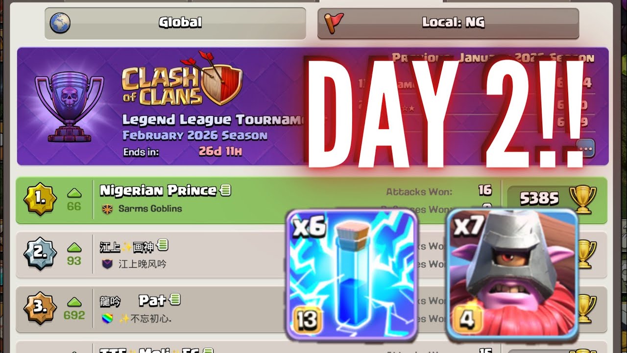 #1 Global with Zap Throwers Strategy in Legends League??( February Day 2 Review)💥