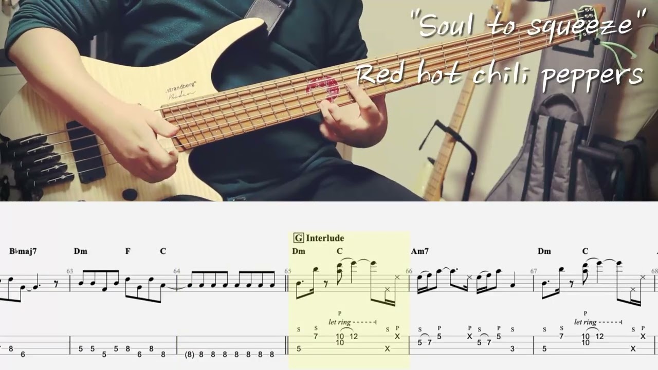 Red Hot Chili Peppers - Soul to squeeze // bass cover(tab)
