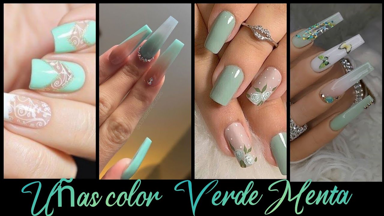 DISEÑOS DE UÑAS 2022❤️ VERDE MENTA|uñas tono pastel verde y Azúl| nail 2022