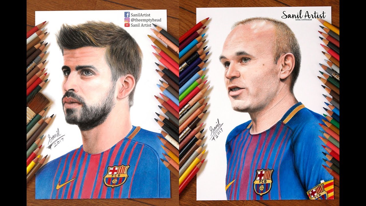 Compilation of some of the FC Barcelona players drawing that I did on 2017.