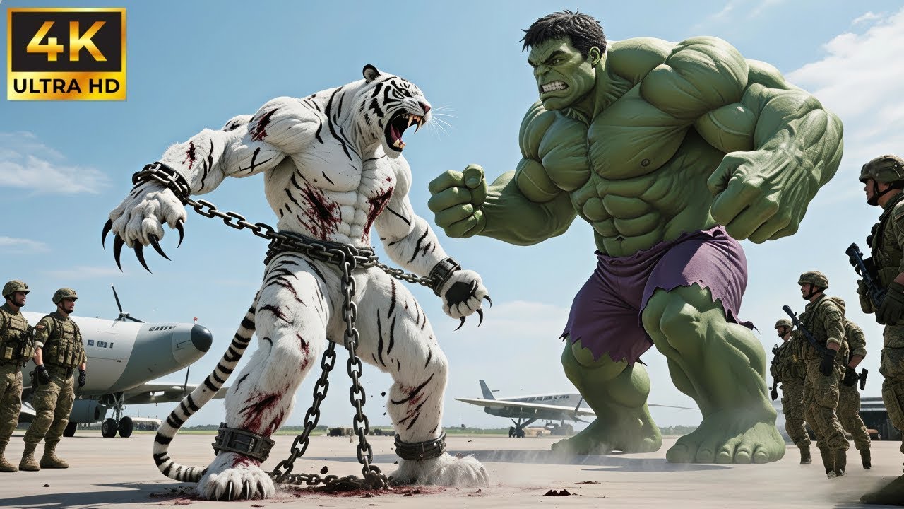 Hulk vs White Tiger Man: The Battle Begins on a Military Cargo Plane Above Rome