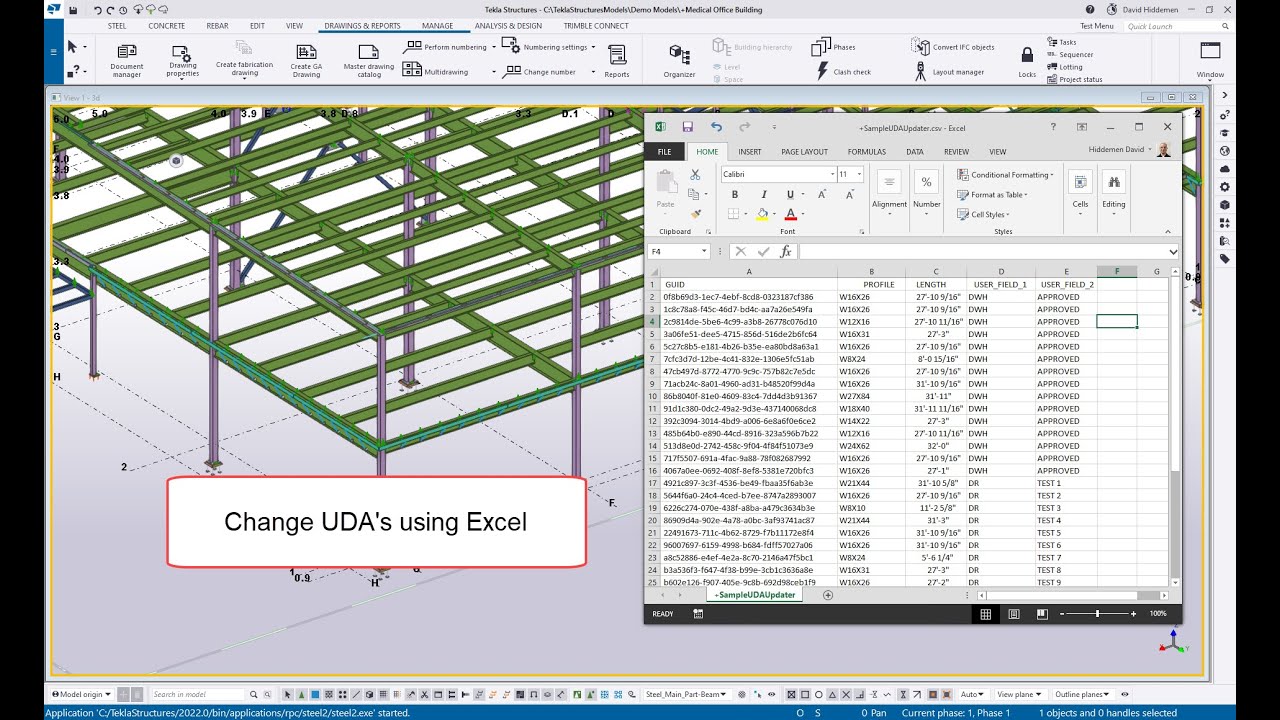 Attribute Import   Updating Tekla UDA's through a Report