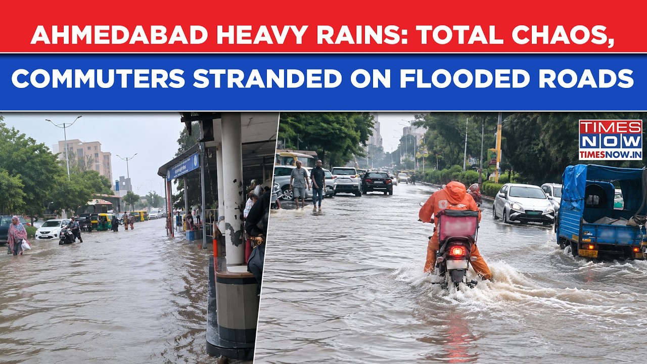 Ahmedabad Rains: Total Chaos- Stranded Commuters Struggle On Flooded Roads| Downpour Disrupts Travel