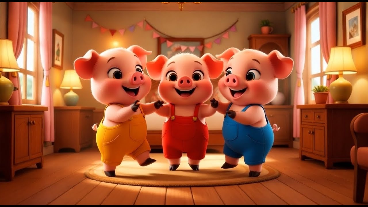 Three Little Pigs Song 🐷🏠 | Straw, Sticks & Brick House|#nurseryrhymes #threelittlepigs#toddlersongs