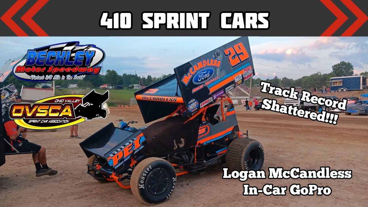 Beckley Motor Speedway | 410 Sprint Cars - Logan McCandless In-Car GoPro (6/22/24)