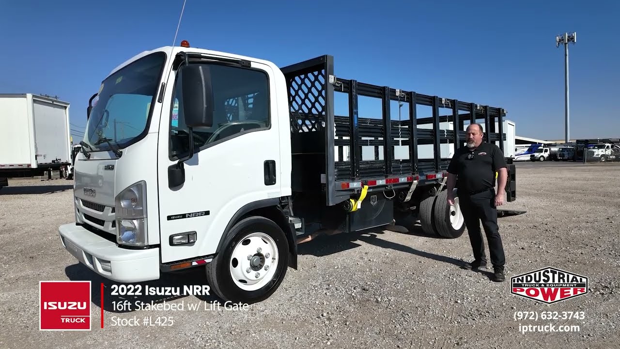 Грузовик для ландшафтных работ Isuzu NRR 2022 года выпуска (16-футовый бортовой кузов с подъемным...