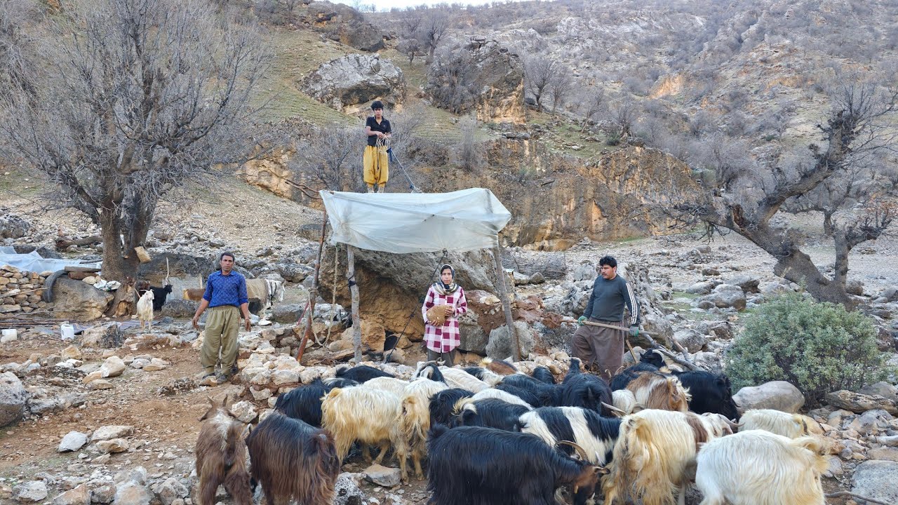 Nomadic life in the wild mountains 🏔️ | Rebuilding a cave that will save your life 🔥