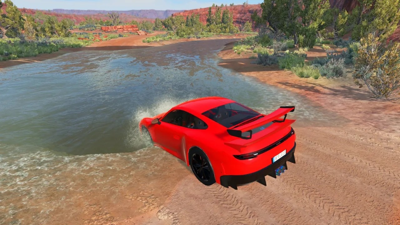 Cars vs Giant River - BeamNG Drive