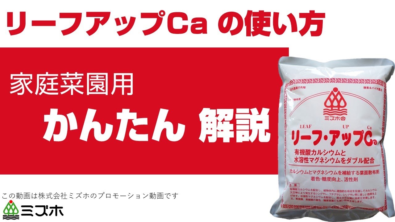 リーフアップCaの使い方かんたん解説【株式会社ミズホ】【カルシウム】【マグネシウム】