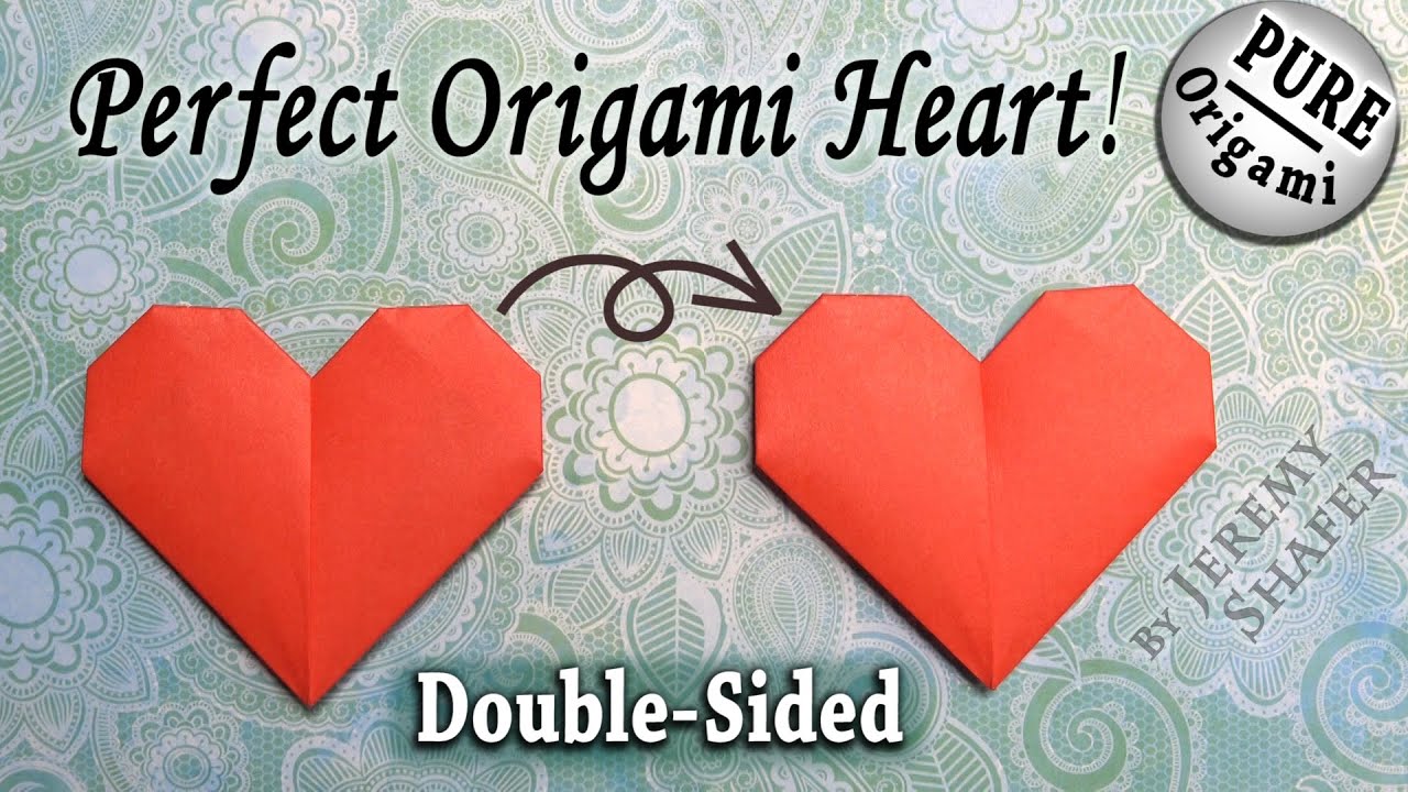 🧡 Double-Sided Origami Heart 🧡🔒Fully Locked🔒💖Almost Seamless💖🟨Pure Origami🟨