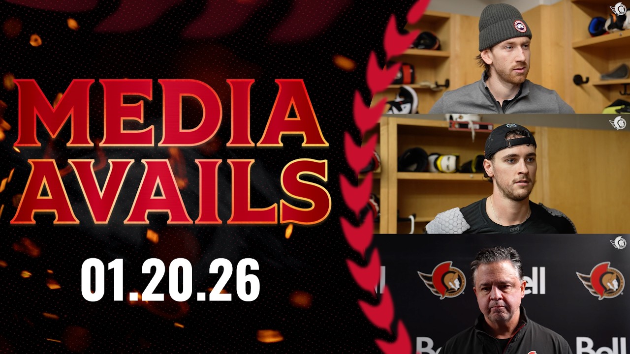 Jake Sanderson, Shane Pinto, Travis Green Pregame Media vs CBJ