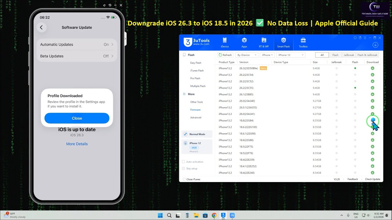 📱 Официальный метод Apple: понижение версии iOS с 26 до iOS 18.5 без потери данных✅