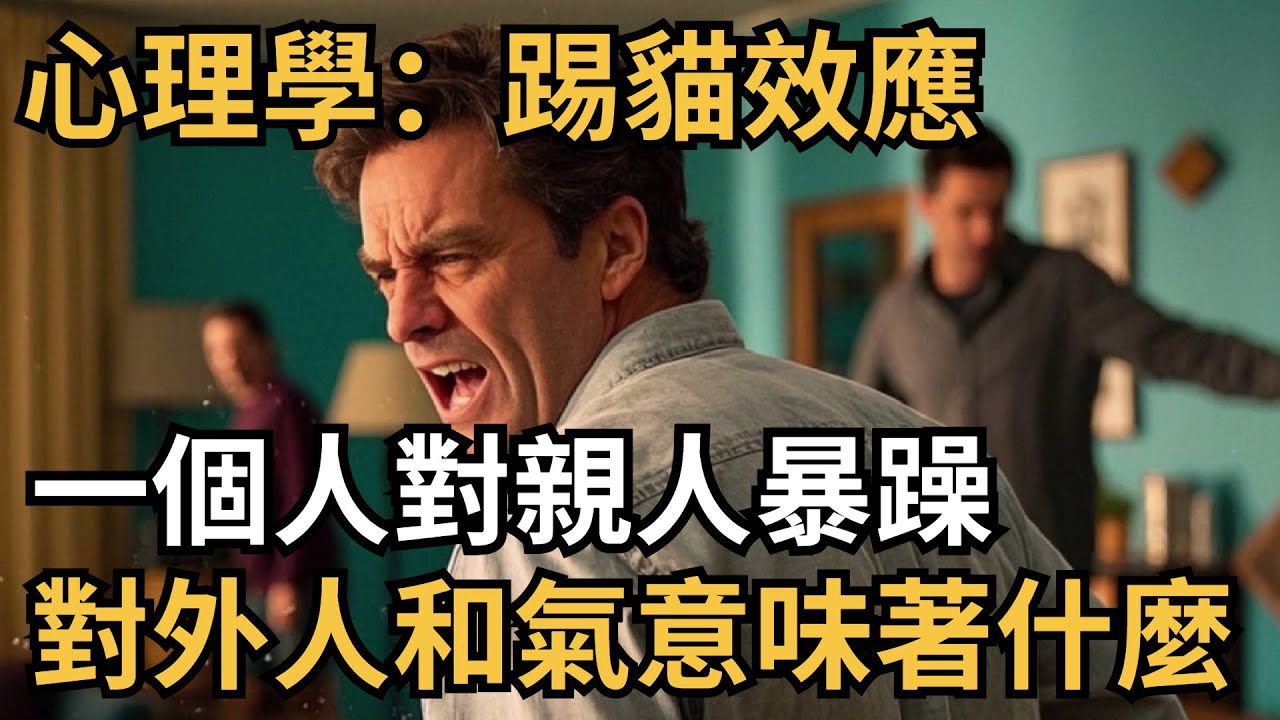 心理學：踢貓效應，一個人對親人暴躁，對外人和氣，意味著什麼？【心理造夢坊】#心理學 #心理 #心理分析 #心理博弈 #心理咨询 #情感共鸣