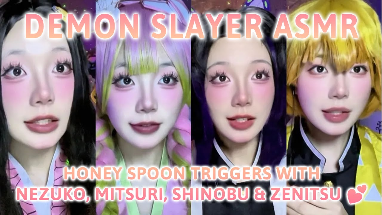 Demon Slayer ASMR Full Cast | 🍯🥄 Honey Spoon Triggers with Mitsuri, Shinobu, Nezuko & Zenitsu 💕