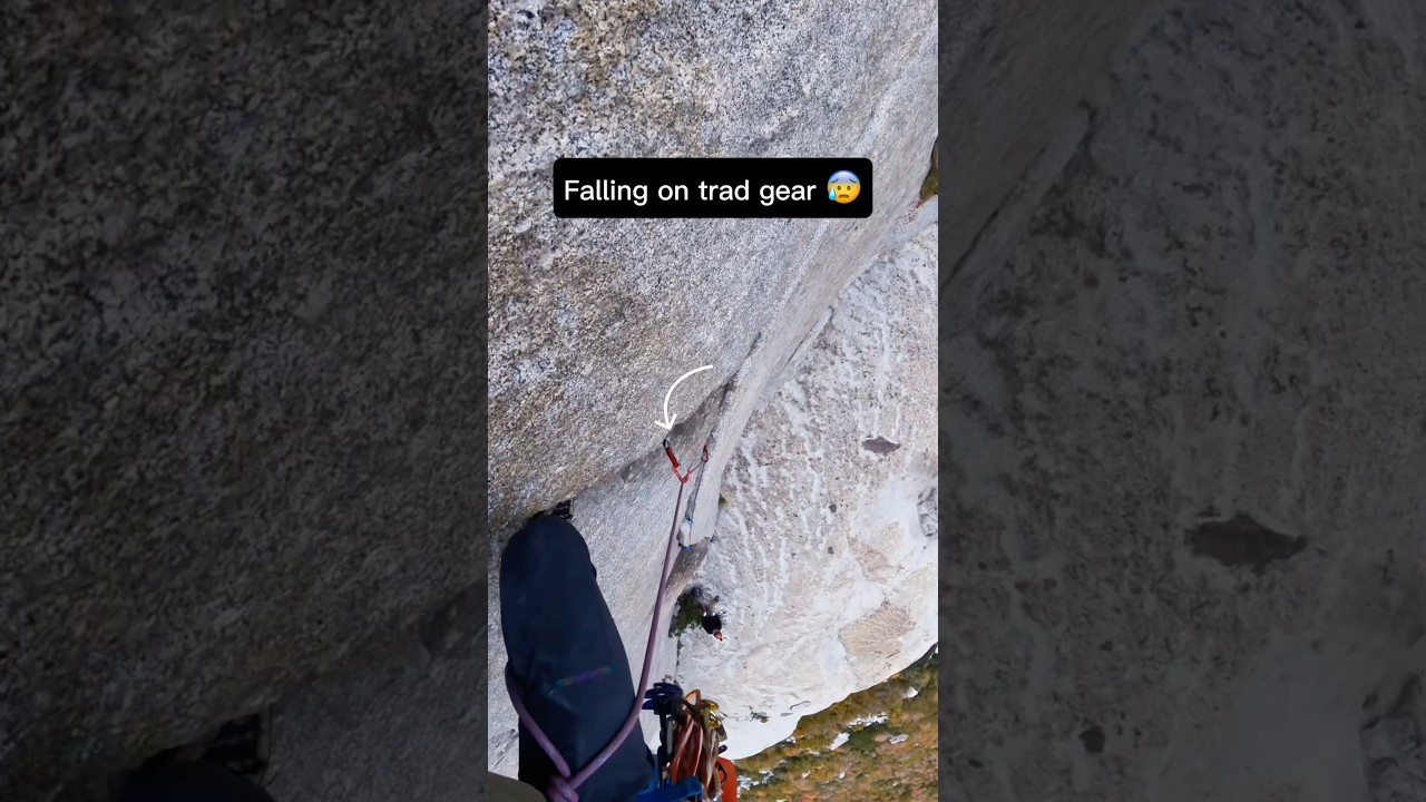 Falling while trad climbing is scary 😂 #climbing #tradclimbing #whipper