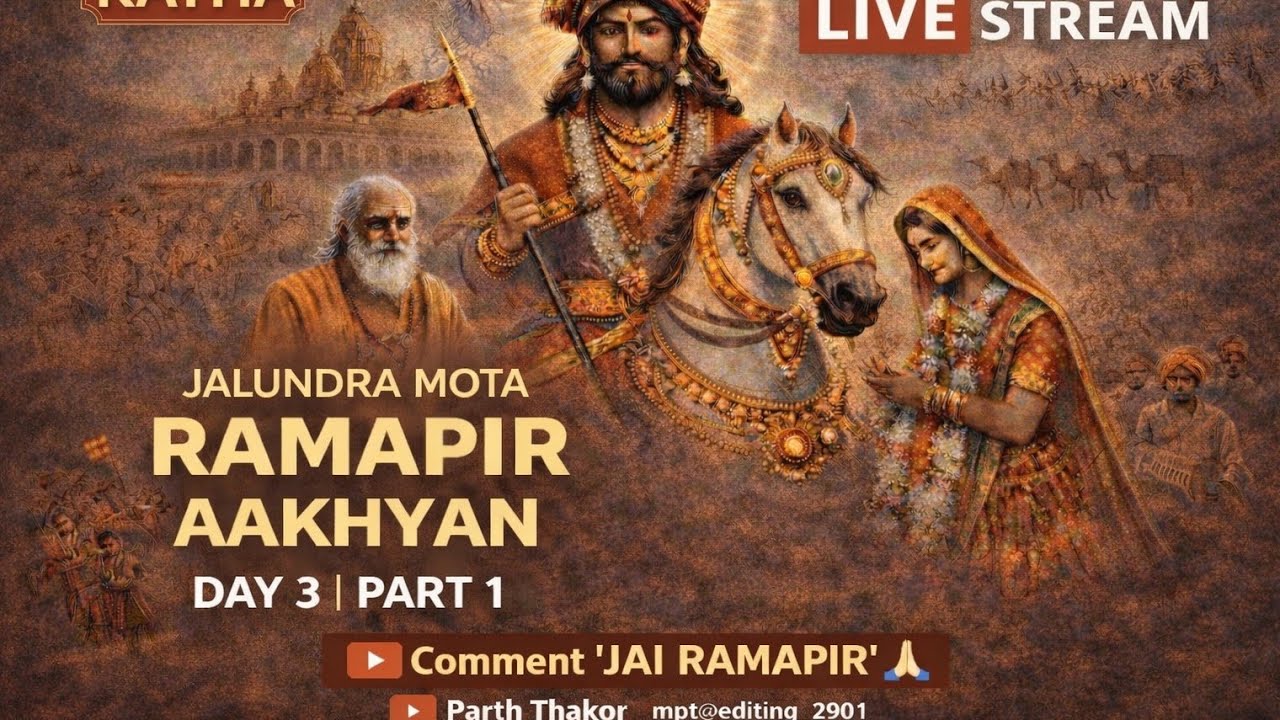 🙏 Ramapir Aakhyan | Day 3 Part 1 | Divya Ramapir Katha | Live Stream 🙏