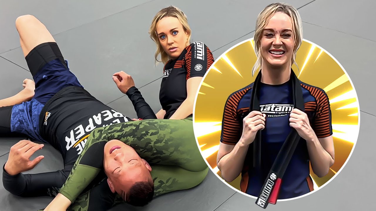 Laura Sanko gets Her BLACK BELT | Helicopter Sweep Jiu Jitsu Demo