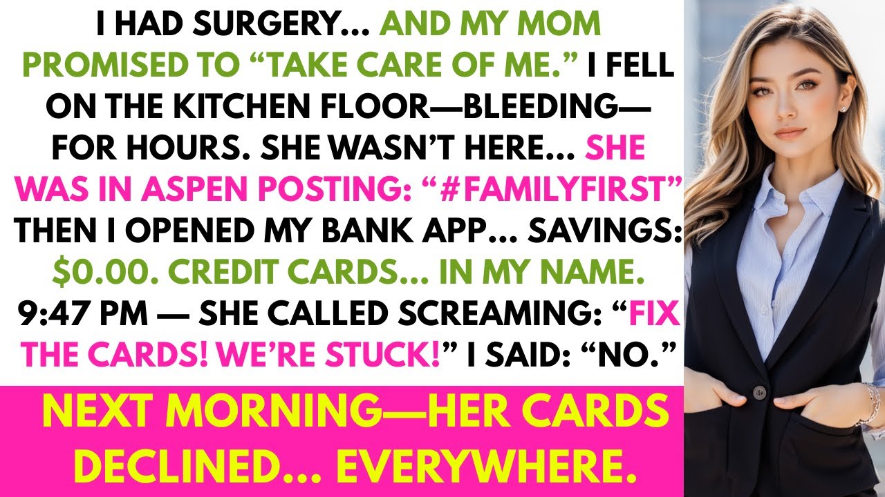 My Mom Promised to Care After Surgery—Then Went to Aspen & Drained My Accounts. When They Returned!…
