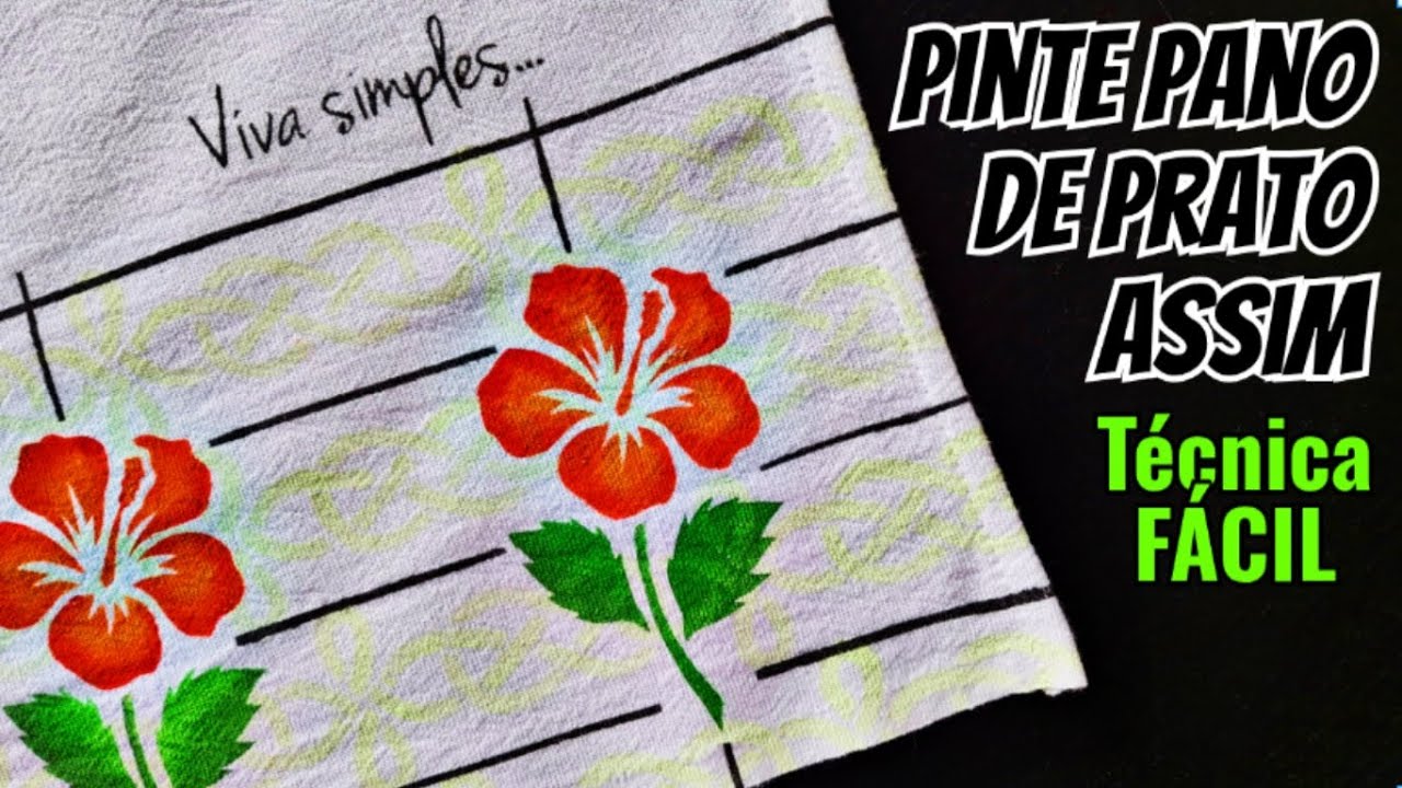 Como ESTAMPAR Pano de Prato Com Stencil - Forma FÁCIL
