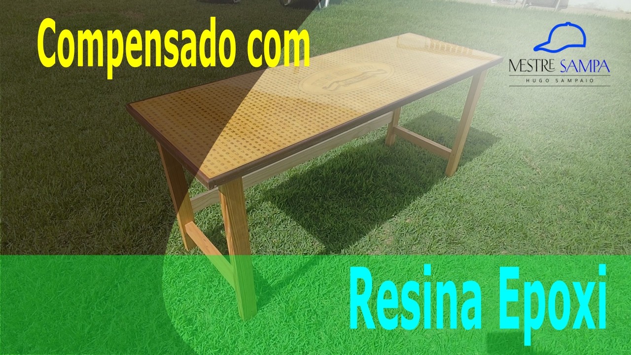 Mesa de compensado com Resina Epoxi