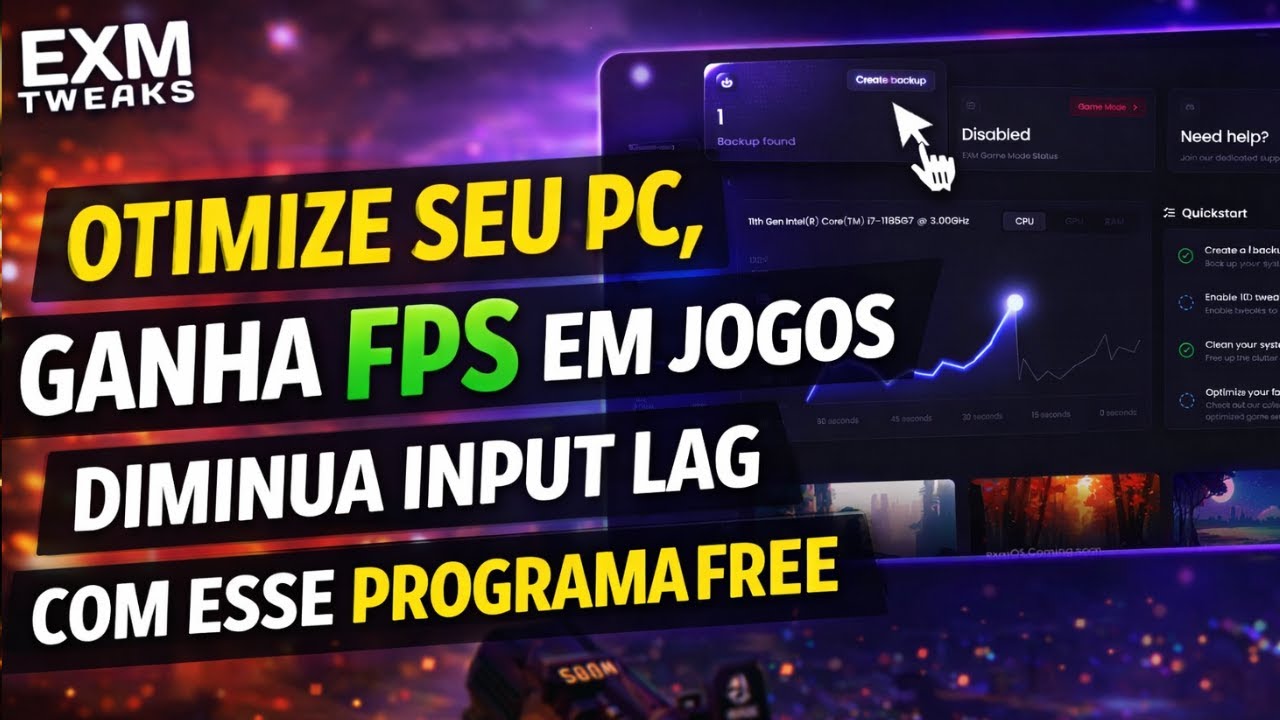 OTIMIZANDO SEU PC COM EXM TWEAKS 2026  MAIS FPS E MENOS INPUT LAG NOS JOGOS