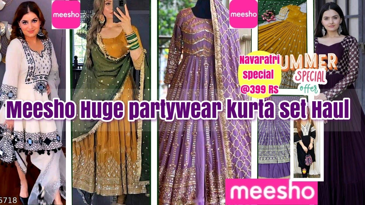 😍👗||Meesho Haul||Meesho partywear kurta set sequence gown/👗Designer lahenga/sharara|wedding Dresses|