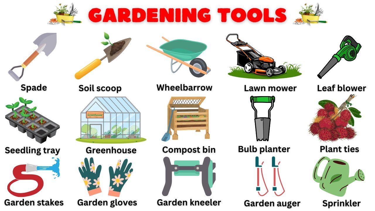 50+ Gardening Tools Vocabulary Name in English | Gardening Tools For Kids | Whose Tools Are These?